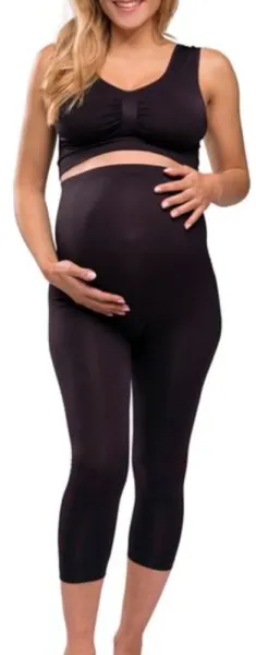 Umstandsleggings mit Stütze 3/4 Länge schwarz - Medium