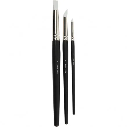 Artist Line Pinsel, Gr. 2+6+10 mm, Gummipinsel, 3 Stk.